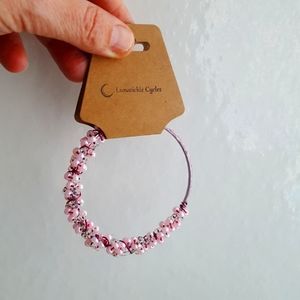 🌙Czech Glass Beaded Wire Wrapped Bangle Bracelet